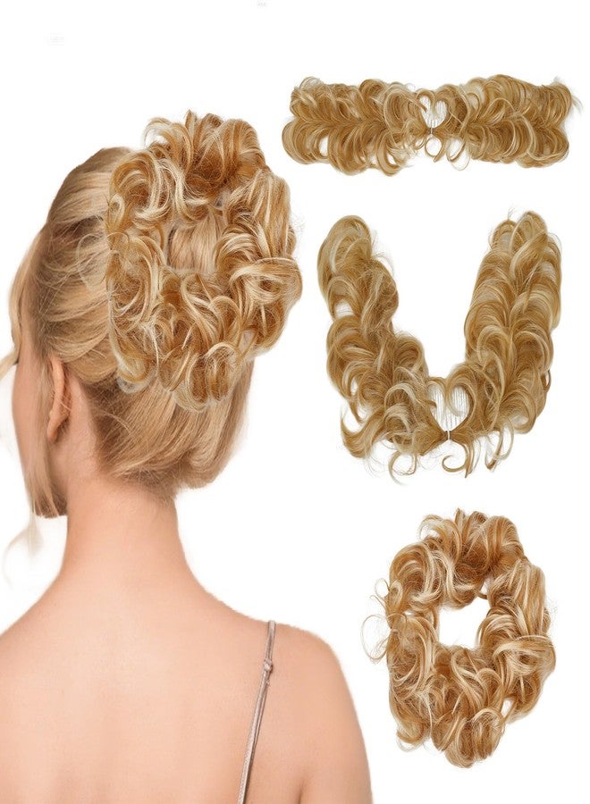 NICENEEDED Messy Bun Hair Piece, Side Comb Clip in Hair Bun Hairpiece for Women, Versatile Adjustable Styles Easy Hair Pieces Dirty Blonde - Image 1